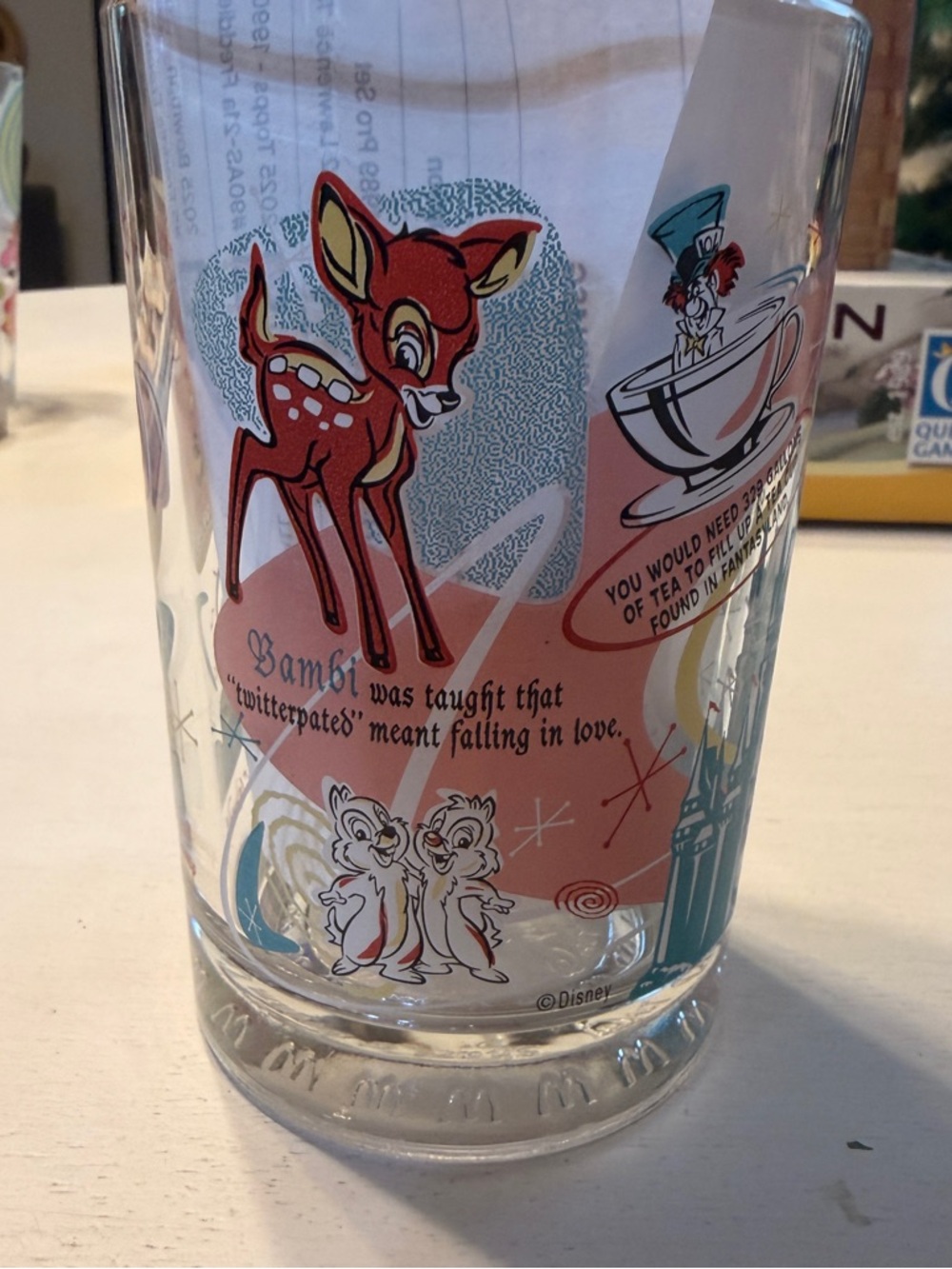 Walt Disney 100 Years of Magic Pinocchio Dumbo Bambi McDonald’s Drinking Glass